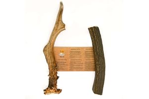 RF - Deer Gioco Naturale di Corna di Cervo da Masticare per Cani Osso Giocattolo e leccornia Capriolo e Cervo Spuntino Naturale, Sicuro e Sano per Il Vostro Cane Duro, 2 Pezzi L