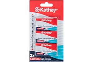 Kathay 86001100 Blister mit 3 Klammern à 1000 Stück verzinkt Nummer 10, rostfrei