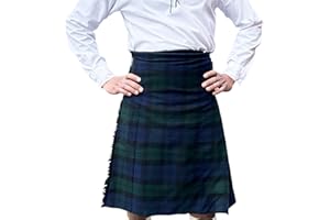 BRAW CLANS TARTANS Deluxe-Kilt für Herren, 4,5 m, verschiedene Karomuster, Taillengröße 76,2–116,8 cm, schottische Anlässe wie Junggesellenabschiede, formelle Veranstaltungen, Polyester und Baumwolle,