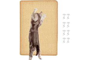 BOW CALICO Alfombrilla para Rascar Gatos, Alfombrilla De Sisal Natural,Alfombrilla Antideslizante para Rascar Gatos,Protege Alfombras y Sofás(60 x 40 cm)