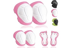KOZDTIZ Knieschoner Kinder, 6 in 1 Schutzausrüstung, Knieschoner Ellenbogenschützer Handgelenkschoner, Knieschoner Schoner Set Kinder für Skateboard Roller Skaten