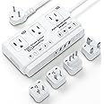 220v to 110v Travel Voltage Converter: International Universal Voltage Converter US to Europe Power Strip Plug Transformer - 2000W Electric Hair Dryer Step Down Outlet Converters for European UK EU