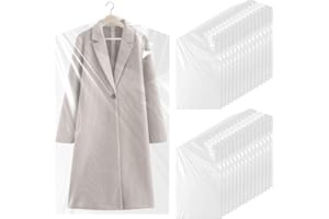 Tryslyn 30 Piezas Bolsas Guardar Ropa Antipolvo, Bolsa de Ropa Transparente, Funda Ropa Armario, Fundas Protectoras, Cubierta de Polvo, para Almacenamiento Trajes, Vestidos, Abrigos, Camisas,60X140CM