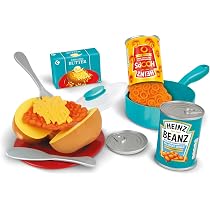 Casdon Heinz Beanz & Hoops Make & Play Ensemble de jouets assortis pour enfants à partir de 2 ans | Comprend des canettes, un pot, une assiette et des couverts Heinz