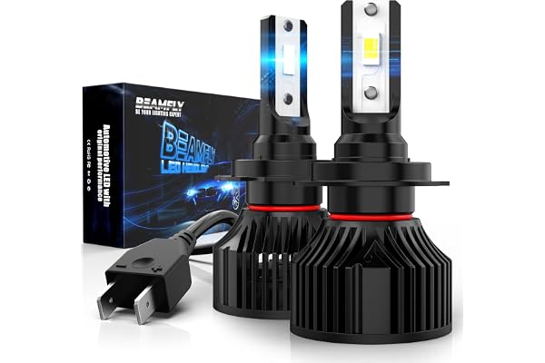 BEAMFLY Ampoule H7 LED Voiture 32000LM, Lampes de Phares Auto, Kit de Conversion Halogène 12V, 6000K Blanche Puissante