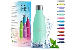 HoneyHolly Botella agua Acero Inoxidable, Botella agua Niños - 350ml, Botella Termica sin BPA, Reutilizable, Doble pared Aislante, Cantimplora Infantil - Conserva 12 Horas Caliente, 24 frio