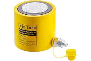 VEVOR Vérin Hydraulique à Piston de 50 tonnes Course 50 mm, Cylindre Hydraulique à Piston Simple Effet en Métal Solide, Levage Rapide, pour Industrie, Atelier de Carrosserie et de Châssis Automobiles