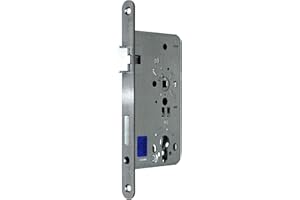 BKS Zimmer Türschloss Objektqualität 0515 Kl. III für Profilzylinder 65/72/8, Edelstahl Stulp: 20 x 235mm abgerundet, DIN Links incl. SN Montageset