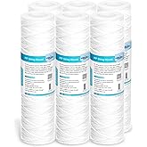 Membrane Solutions Replacement Filters, Anti-Sediment Wound Filter Cartridges, 20 Micron Standard Size 10" x 2.5", Universal