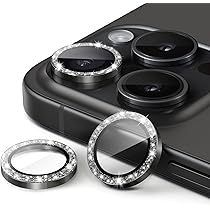 JETech Protecteur D'Objectif De Caméra Pour IPhone 16 Pro 6,3 Pouces Et IPhone 16 Pro Max 6,9 Pouces, Verre Trempé 9H Anneau Individuel En Métal, HD Transparent, 1 Série (Titane Naturel