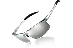DUCO męskie okulary sportowe, polaryzacyjne, okulary przeciwsłoneczne, okulary kierowcy, ultralekkie oprawki ze stopu aluminium i magnezu, ochrona UV400, męskie okulary przeciwsłoneczne 8177S, 64