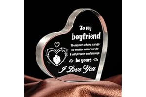 ELEQUAINT Boyfriend Gifts, Boyfriend Birthday Gifts, Best Boyfriend Gifts for Him Birthday Valentines Day Christmas Wedding, Cute Engraved Acrylic Plaque Keepsake Presents for Boyfriend
