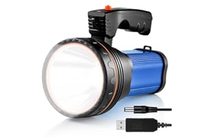 Af-Wan Lampe Torche LED Rechargeable Etanche, Puissante à LED super lumineuse 9000 mAh 7000 lumens Lampe Camping Projecteur Portable, Lanterne Torche pour Randonnée Ustellar