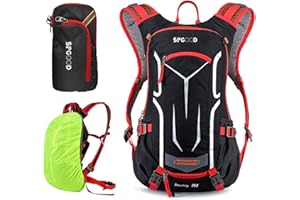 SPGOOD Mochila para bicicleta de 20L/25L/30L (9 colores), impermeable, ultraligera, para hombre y mujer, multifuncional, con protector de lluvia y cubierta para casco, mochila MTB, mochila de montaña