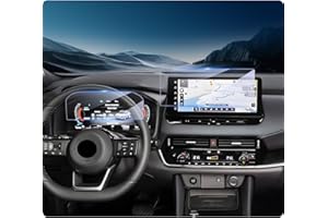 LUWU 2 Piezas Compatibles con Nissan Qashqai J12 X-Trail T33 e-Power 2022-2024 2025 (Navegación+ Salpicadero) 12,3 Pulgadas Protector de Pantalla de Vidrio Templado 9H Antiarañazos J12 Accesorios