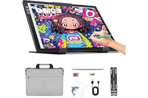 LUXJOYFUL A4 Light Box Wireless Light Pad with Bag/Stand& Top Clip, Light Board Stepless Dimmable and 6 Levels Brightness Tracing Light Box for Diamond Painting, Sketching, Vinyl Weeding, Design