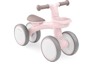 KikkaBoo Bicicleta Sin Pedales ZIPI, Correpasillos Bebé de 1 a 3 Años, Bicicleta Equilibrio, Bici Bebé con Canasta, Ajustable, Juguete para Niños, Rosa