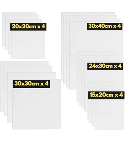 Set 4 Tele Per Pittura - 18x24 Cm In Cotone 100% | Pronte Per Acrilico, Olio E Tempera - Foto 4