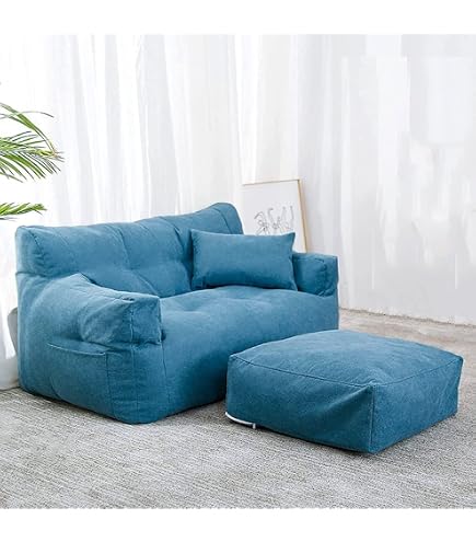 Pouf Poire BYBYME Géant 100x100x50 Cm - Fausse Fourrure Blanc - Pour Adultes Et Enfants - Forme Croissant