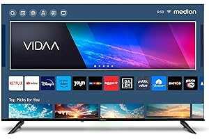 MEDION X15015 (MD 31641) 125,7 cm (50 Pouces) Téléviseur (Smart TV, 4K Ultra HD, HDR, VIDAA Store, Netflix, Prime Video, Disney+, DAZN, Paramount+, HbbTV, PVR, Bluetooth)