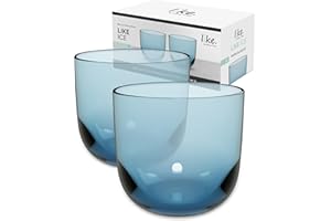like. by Villeroy & Boch – Like Ice Verre À Eau, Ensemble De 2 Pièces, Verre Coloré Bleu Glacé, Contenance 280 Ml