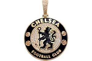 DIVE AND DRIVE Official Football Team Pendant |18K Gold Plated Silver Sterling 925 Pendant Badge Necklace with Cubic Zirconia Diamonds | ICED OUT | | Hip Hop| for Men & Women | Luxury Gift