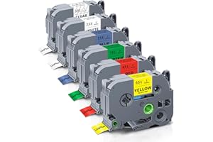 UniPlus 6x kompatybilne taśmy laminowane 24mm dla Brother TZe-151 TZe-251 TZe-451 TZe-551 TZe-651 TZe-751 TZe 24mm dla Brother PT-E550W P750W D600 P710BT D600VT P E500 P700 PTD800W P910BT