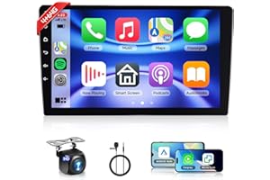 Rimoody 4+64G Wireless Carplay Android 13 Radio de Coche 2 DIN, 9 Pulgadas HD Radio Coche con Android Auto Navegación GPS Mirror Link Bluetooth WiFi/FM/RDS/EQ/USB Control del Volante Cámara Trasera