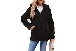 Veste Polaire Femme Chaude Avec Capuche - Manteau D'hiver Zippé Décontracté