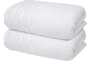 Infinitee Xclusives Bath Towels Set of 2 (70x140 cm) – 100% Soft Ring-Spun Cotton, Ultra Soft & Highly Absorbent Towels for Spa, Gym, Hotel & Everyday Bathroom Use |Brilliant White|
