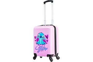 Disney Stitch Maleta de Viaje Rígidas 49.5 Centímetros 28 litros con 4 Ruedas - Regalos Niños (S (H49.5cm x W32cm - 28L), Rosa)