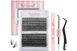 Toionmm Zestaw do przedłużania rzęs, zestaw do przedłużania rzęs, zestaw 240 sztuk, 10-15 mm, miks 30D + 40D, klej do rzęs, pęseta do rzęs, zestaw do przedłużania rzęs, zestaw do przedłużania rzęs w