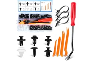 LAMJAD 158pcs Car Retainer Clips Set,Car Body Trim Clips,Universal Auto Panel Clips Plastic Push Rivets Bumper Mounting Clips,Fender Retainer Clips,with 5 Disassemb Kit and 3 Fasteners