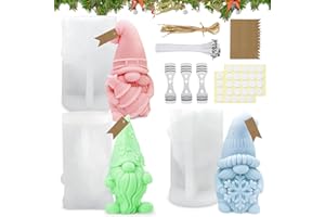 GILLTERWAY Silikonformen Gießformen, Silikonform Weihnachten Wichtel, 3D Kerzenformen Zum Gießen, Silikonformen Gießformen Weihnachten, Wichtel Gips Zum Gießen, für DIY Silikon Kerzen Gießform, Seifenform