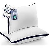 Utopia Bedding Pillow 50 x 70 cm Pack of 2, Microfibre, Navy Blue | Polyester Filling 3D Microfiber Cover Navy Blue Easy to M