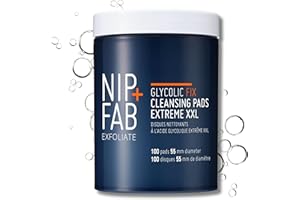 NIP+FAB Nip + Fab Glycolic Acid Night Pads for Face with Salicylic, Hyaluronic Acid, Exfoliating Resurfacing AHA Facial Pad for Skin Toning Blemish Control Pigmentation, 100 Supersize Pads, Extreme