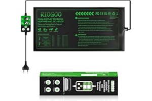 RIOGOO Heizmatte für Setzlinge mit digitalem Thermostatregler, 10 x 20,75 Zoll, 30 W Heizkissen für Saatgutstart, Keimung, Hydrokultur, Brauen, Züchtung, Gewächshäuser