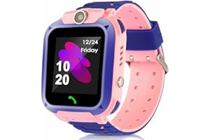 MINGPINHUIUS Smartwatch für Kinder, wasserdichte GPS-Smartwatches, Kamerahandy mit LBS-Tracker, SOS-Voice-Chat für Jungen und Mädchen (Rosa)