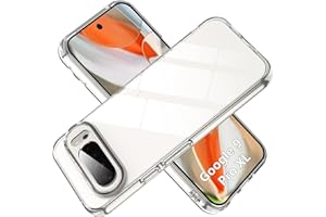 Fitudoos Silikonowe etui kompatybilne z Google Pixel 9 Pro XL, płynne silikonowe, odporne na wstrząsy, przezroczyste.