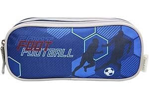 BAGTROTTER Piórnik szkolny 2 przegródki Phileas Football Blue