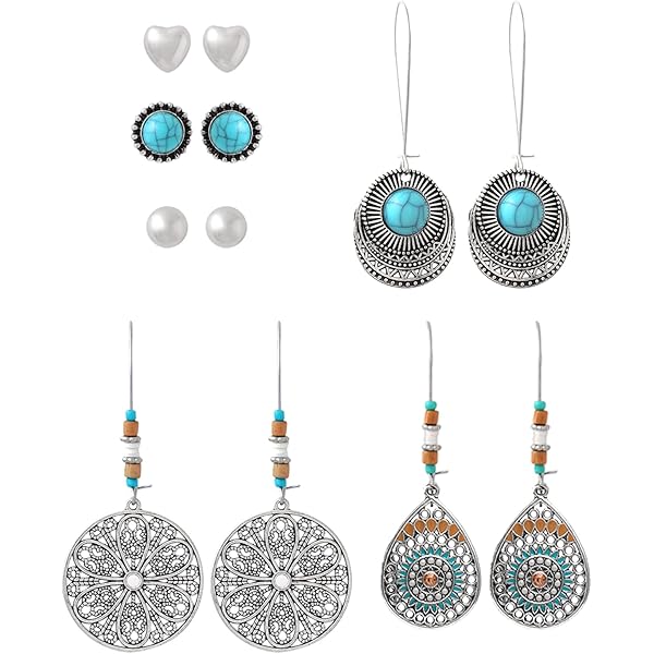Yellow Chimes Tibetan Lac Drop Earrings For Women - Ethnic Combo Set, Traditional Gift