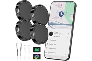 COOAOO Android Tracker Tags 4 Pack Compatible with Google Find Hub App (Android Only) Smart Tag Key Tracker and Item Locator for Wallets, Backpack, Suitcases-Black