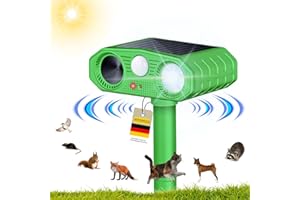 WEIMEIH Améliorée Repulsif Chat Exterieur Ultrason,Solaire Repulsif Chien Puissant,Anti Rongeurs Répulsif avec Détecteur de Mouvement Étanche Anti Chats,Chiens,Souris,Raton Renard Oiseaux pour Jardin/Champ