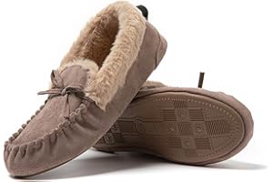 JOMIX Mocasines Mujer Invierno con Peluche Zapatillas Casa Mujer Invierno Calientes con Lazos Zapatos Planos Mujer