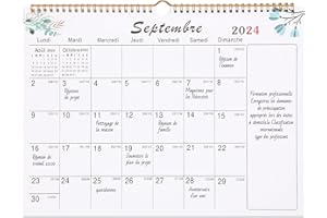 TOUVE Calendrier Mural 2024 2025, [16 Mois]Calendrier Familial 24-25 Français, Grand Organisateur Familial Planificateur Mural - Septembre 2024 à Décembre 2025 - Calendrier de Bureau Mensuel - 30 x 40 cm