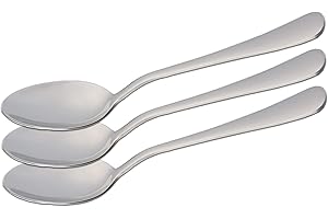 ETREXONLINE 3 Cuillères à Soupe 20 x 4,4 cm en Acier Inoxydable 18/0 Design Simple et Élégant