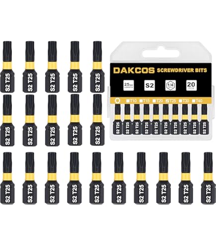 24pcs Torx Bit Set,25mm De Longueur Embouts De Tournevis,1/4