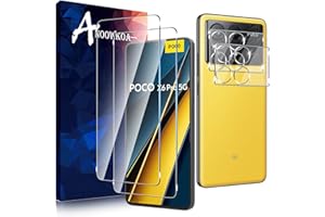 Anoowkoa [2+2 sztuki dla Xiaomi Poco F6 Pro/Xiaomi Poco X6 Pro 5G ochraniacze ekranu i osłony obiektywu aparatu, folia ze szkła hartowanego, folia ochronna zapobiegająca odciskom palców