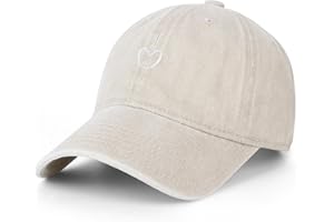 SAHRCH Womens Baseball Cap Vintage Washed Cotton Love Heart Embroidered Adjustable Summer Hat