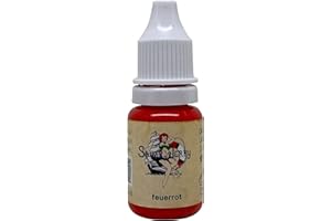 ‎SAILOR JERRY VON DEEP COLOURS! GMBH REACH Compliant Sailor Jerry Tattoo Ink, Fire Red, 10 ml Red, Made in Germany and with Certificate, Tattoo Ink